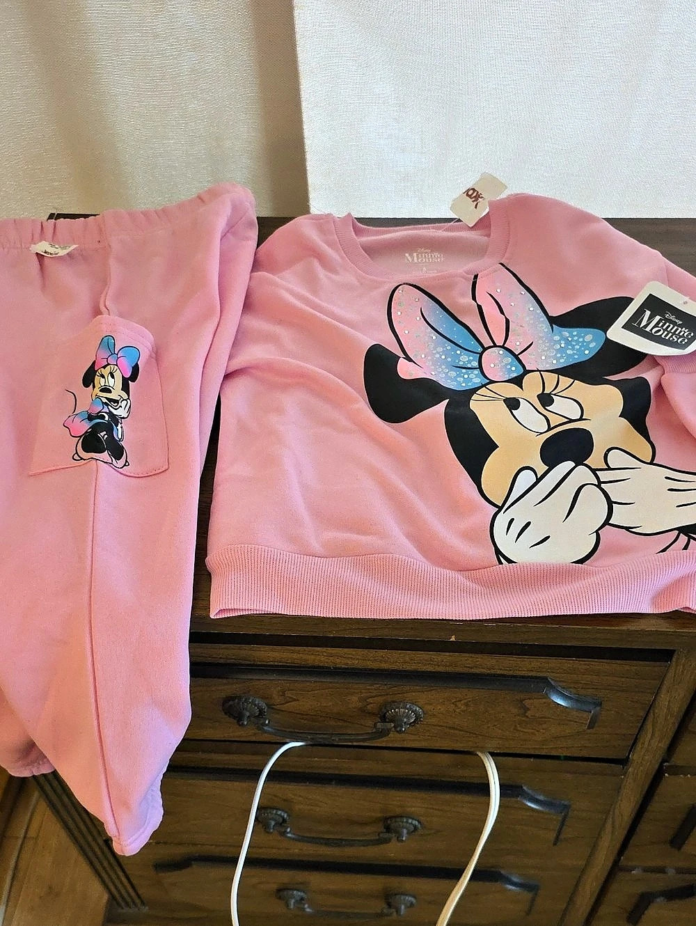 Disney Minnie Mouse Pink Sweatshirt & Jogger Set